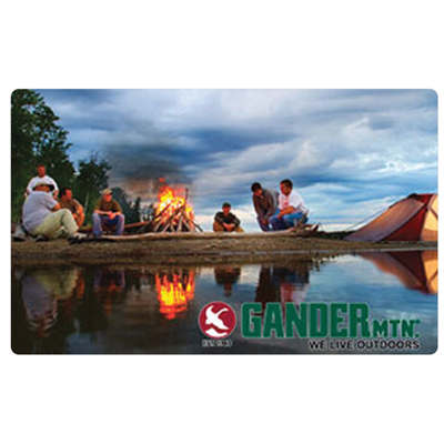 GANDER MOUNTAIN<sup>&reg;</sup> $25 Gift Card - Shop for hunting, fishing, camping, and other outdoor gear and equipment with the original outdoors cataloger.  Redeemable online, over the phone and in-stores.